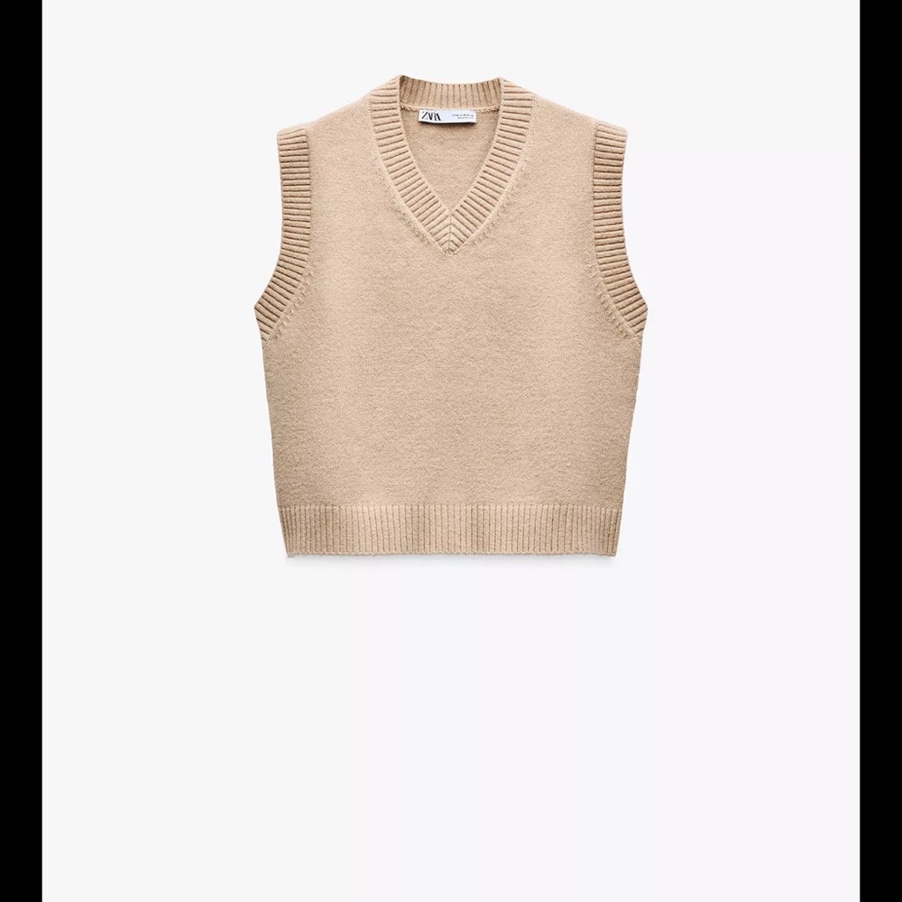 Zara Tan V-Neck Sweater